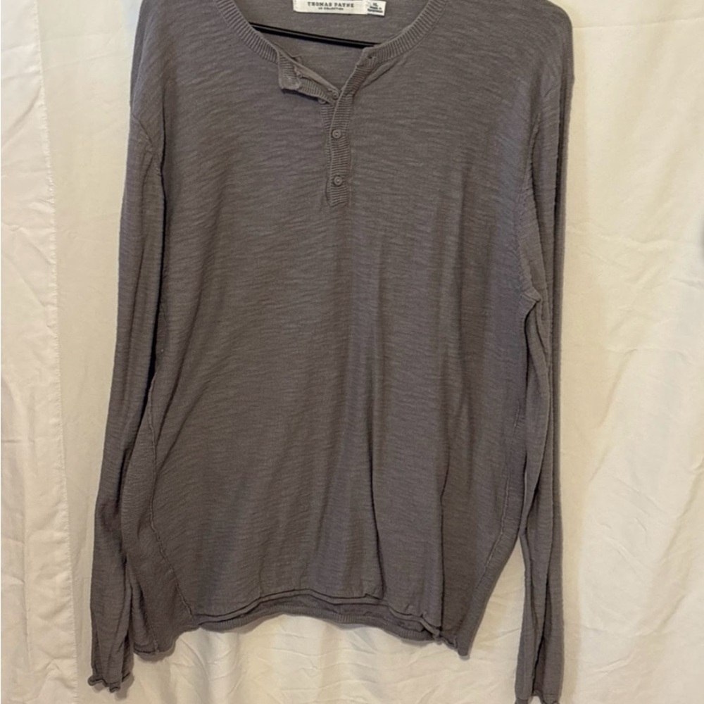 Vince Charcoal Long Sleeve Henley